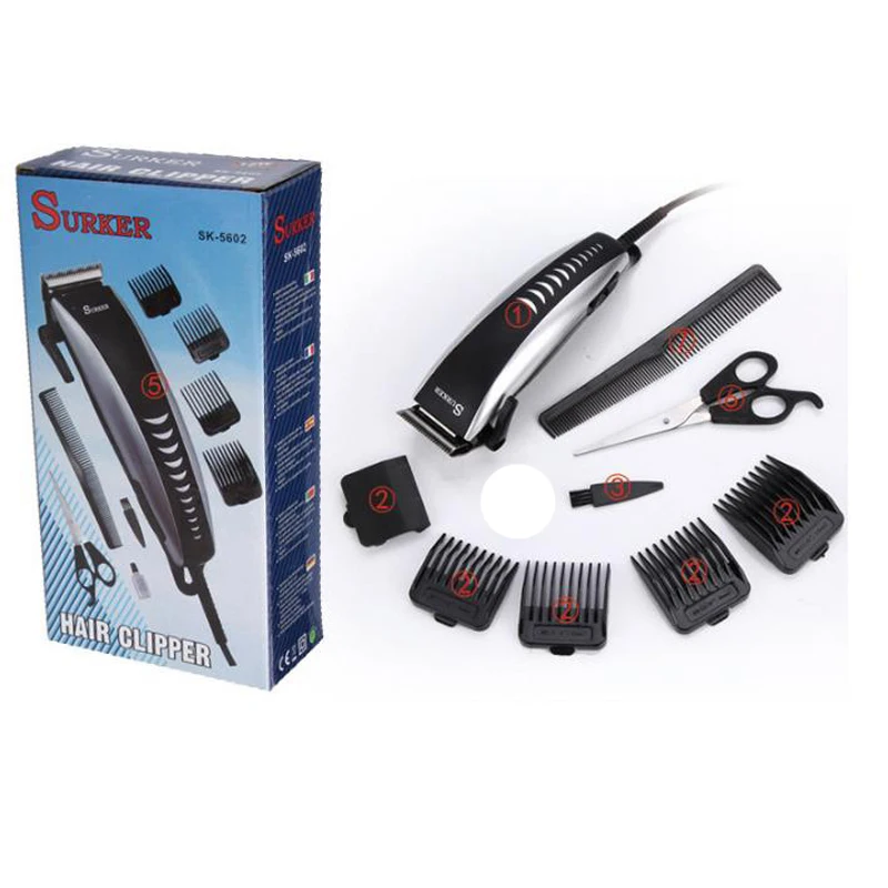 

surker electric hair trimmer SK-5602 all age use corded electric hair clipper beard trimmer haircut low noise adjustable blade