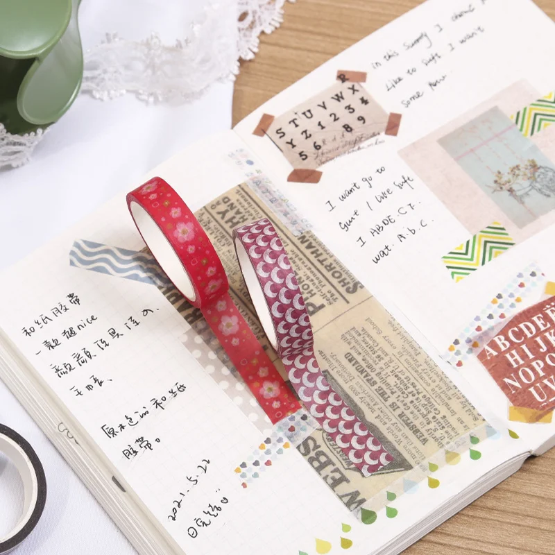 

Kawaii Solid Color Washi Tape Set Decorative Masking Tape Cute Scrapbooking Adhesive Tape School Stationery Supplies