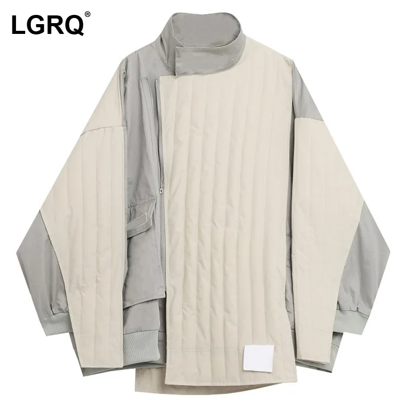 

[LGRQ] Vintage Thicken Warm Cotton-padded Coat Long Sleeve Loose Women's Parkas Fashion Tide New Autumn Winter 2021 19D4496