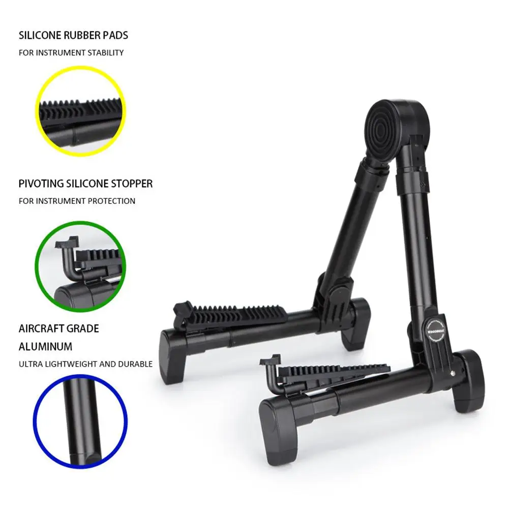 Портативная Алюминиевая напольная подставка для гитары Регулируемая Складная