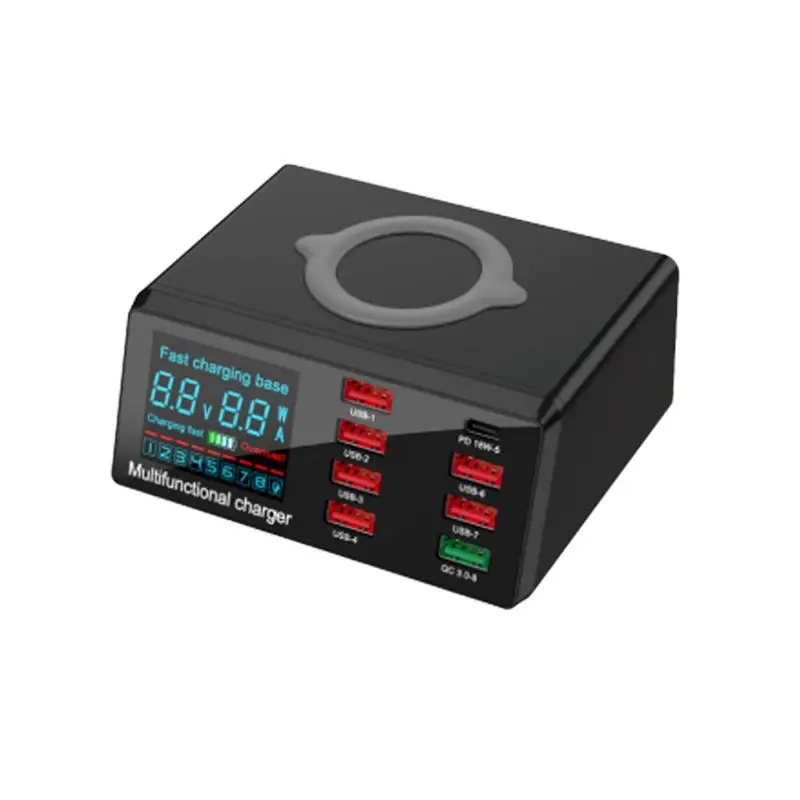 QC3.0 зарядка PD Type C 18 Вт Беспроводное зарядное устройство Портативный USB телефон