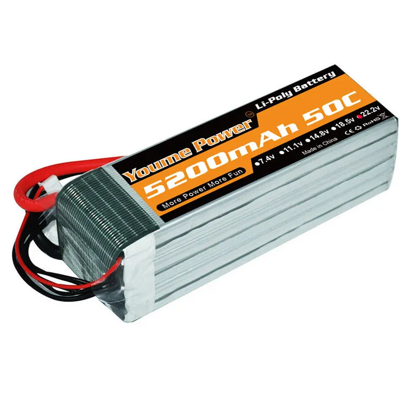 youme 6s lipo 222 в 5200 мач аккумулятор с ру 50c li po