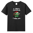 Мужская футболка с надписью Merry Christmas I You Yoda, мужские футболки в стиле хип-хоп со звездами, мандалорами, винтажные хлопковые летние мужские топы, футболка