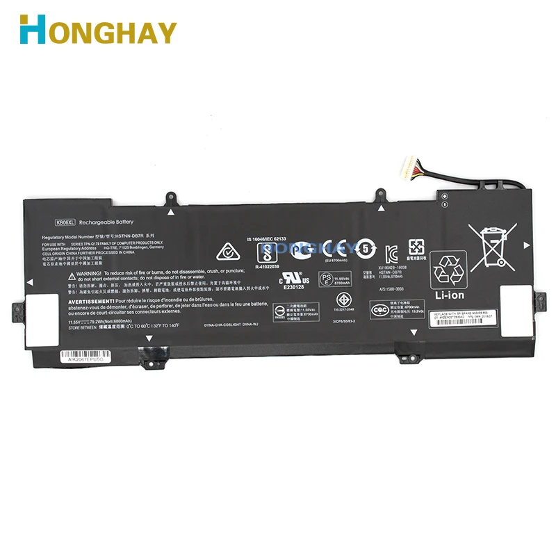 Аккумулятор для ноутбука HONGHAY KB06XL HP SPECTRE X360 902499-855 15-bl 15-BL000NG 15-BL018CA HSTNN-DB7R 902401-2C1 |