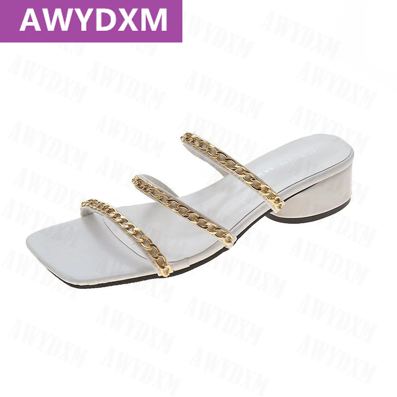

Summer New Female Slippers Fashion Shoes Women Shoes Open Toed Metal Decoration Comfort Flip Flops Slippers Ladies Shoes Women
