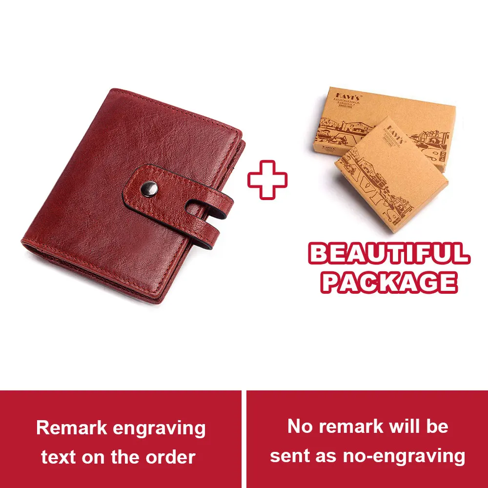 Red BOX KAVIS, гравировка, натуральная кожа, держатель для кредитных карт, кошелек, многофункциональный, для ID, маленький кошелек, для мужчин, портмоне, тонкий, для карт, для мужчин - Цвет: Red BOX
