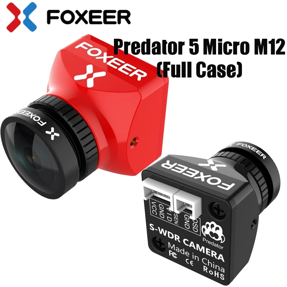 Foxeer Predator V5 Micro M12 1000TVL FPV камера 16:9 4:3 PAL NTSC переключаемый объектив 1 7 мм 4 мс WDR для