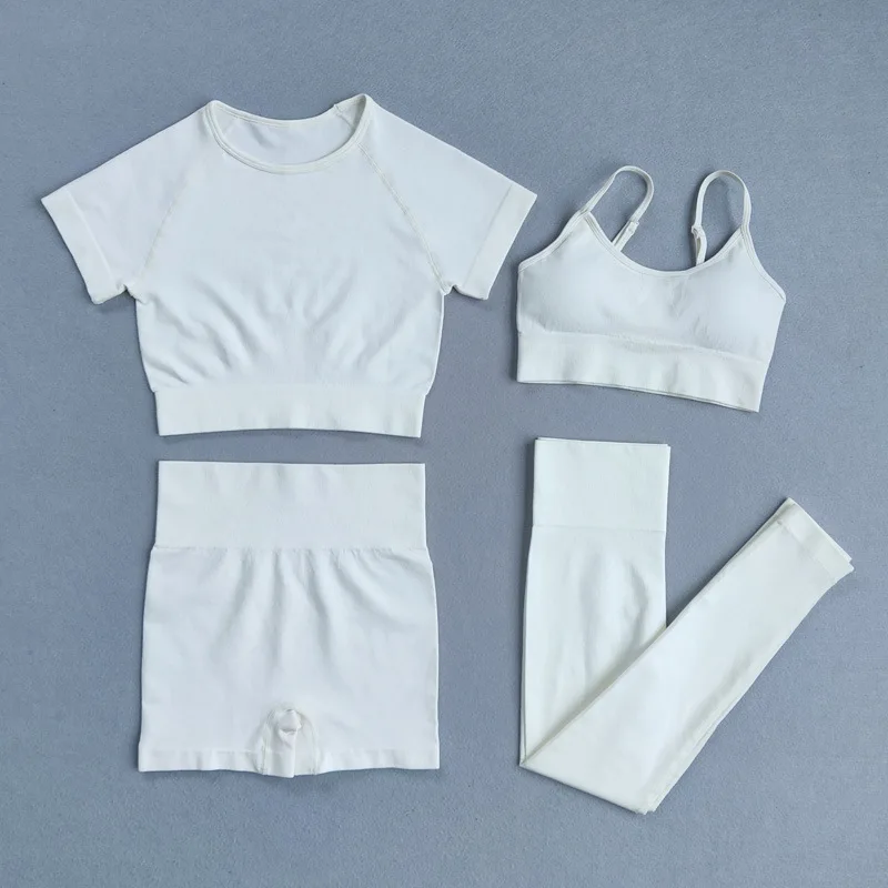 

XMTOPYE Yoga Set Gym Clothing 2Pcs Fitness High Waist Sport Bra Biker Shorts Leggings Workout Clothes Running Outfit 2021