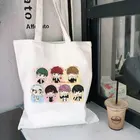 Jungkook Kpop сумка через плечо Suga J Hope женская сумка Jin JIMIN V Top Сумочка для корейской моды Смешные Женские холщовые сумки на плечо