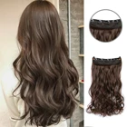 Allaosify длинные кудрявые волосы на клипсах, синтетические накладные волосы с 5 клипсами, черные коричневые, женские длинные парики