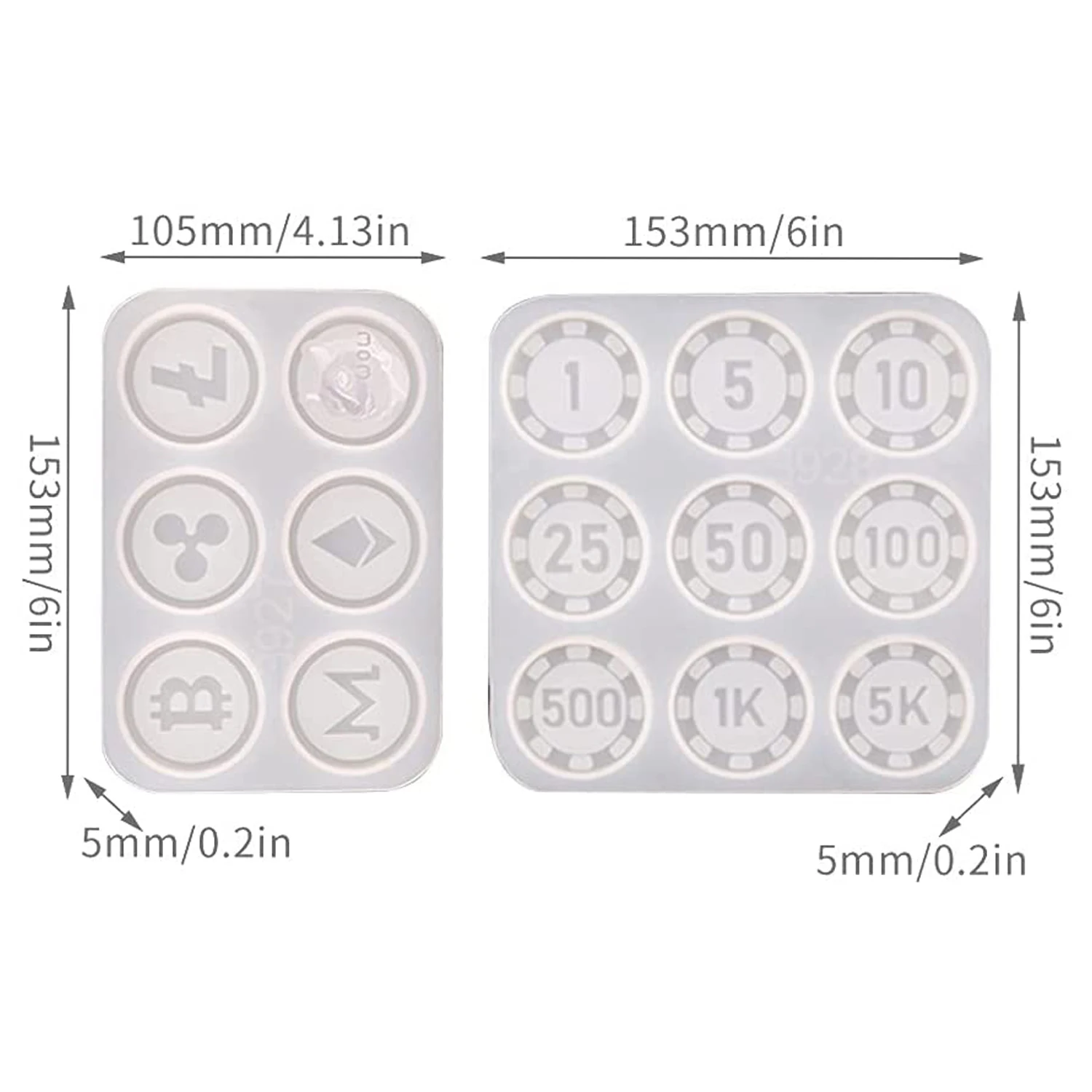 Keychain Pendant Resin Mold 3D Bitcoin Silicone Mold DIY Pendants UV Resin Jewelry Making Tools Casting Mould