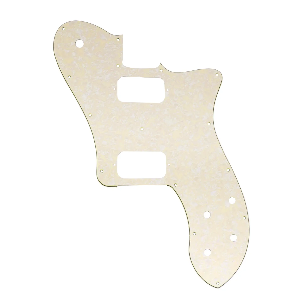 

Musiclily Pro 15 Holes Uncovered HH Pickguard for Mexico Fender 72 Tele Deluxe Style Electric Guitar, 4Ply Aged White Pearl