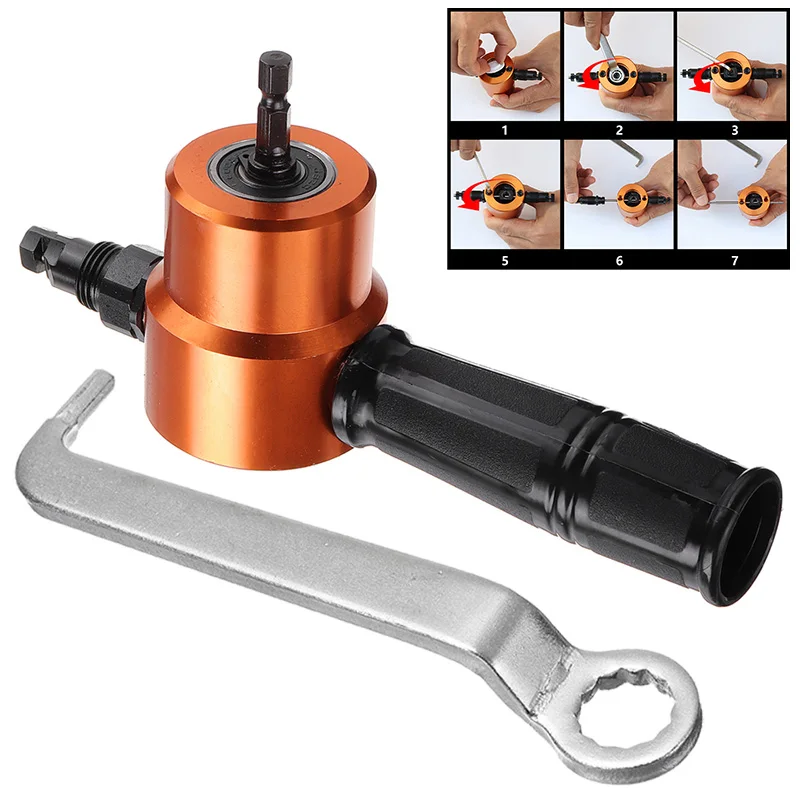 

Нож для заглушки листового металла с двумя головками, регулируемый инструмент для резки листового металла с креплением на карту, насадка св...