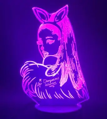 3D иллюзия, светодиодный ночник, светильник Billie Eilish, украшение для спальни, настольная лампа, Прямая поставка,, музыкальный вентилятор, подарок, Ночной светильник, знаменитостей