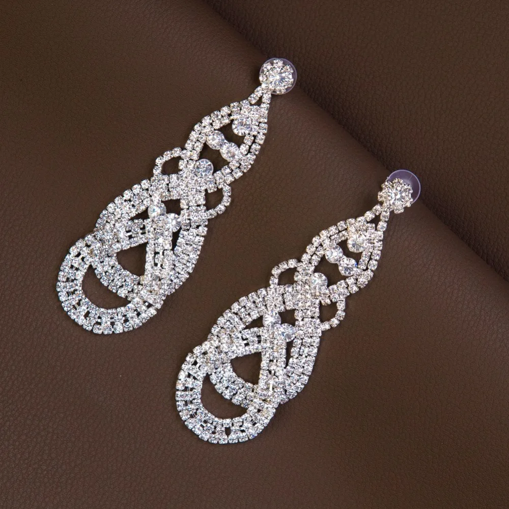 Женские Висячие серьги Shevalues длинные висячие с кисточками и прозрачными