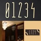 Адресные цифры 0-9, латунные цифры для дома в современном нордическом стиле, фигурки для офиса, отеля, таблички для дверей, таблички для квартиры, общежития, дверные таблички
