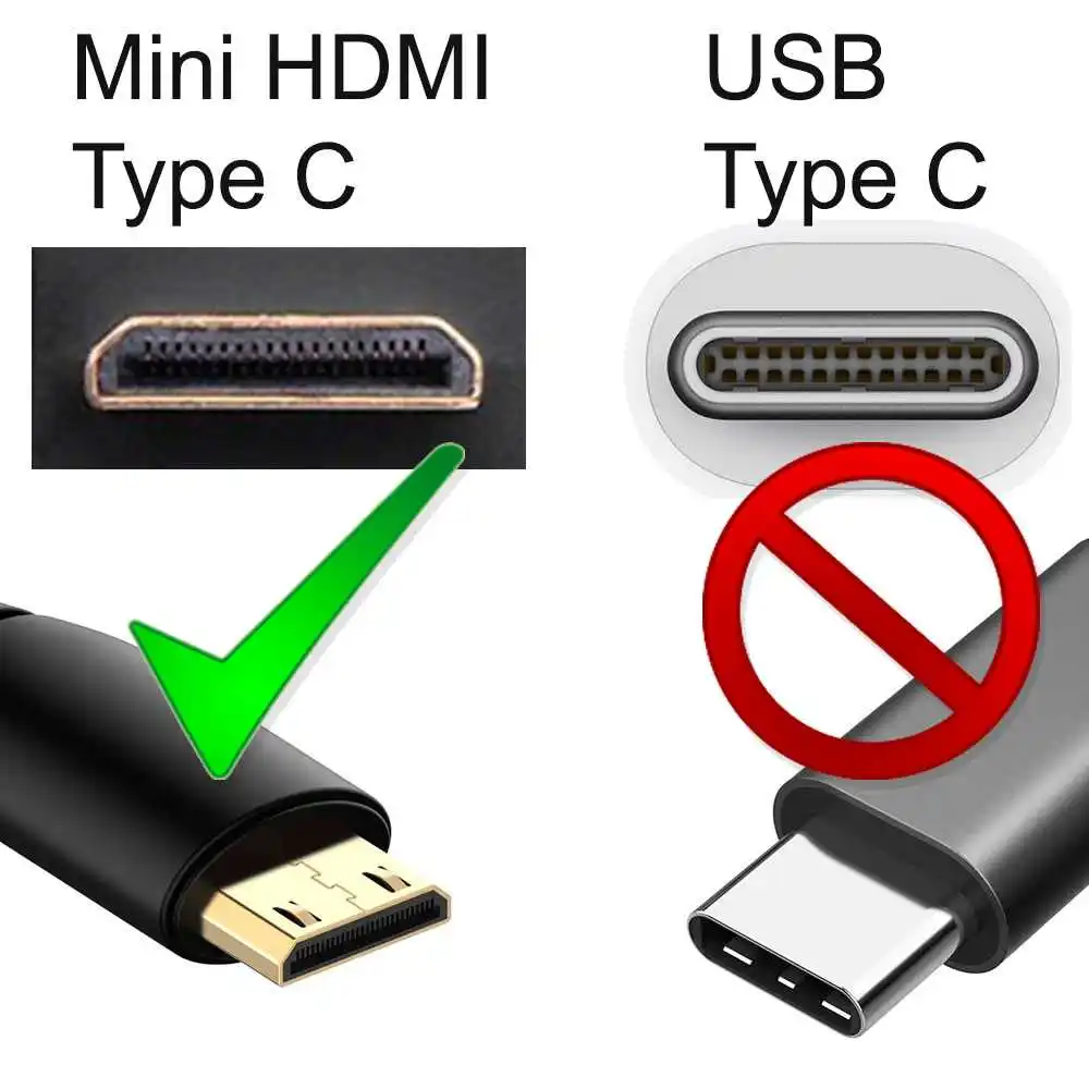 Адаптер преобразователь Mini HDMI штекер Тип C к разъем типа A HD TV | Электроника