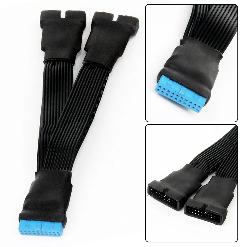 19-контактный к USB 3 0 20-контактный 1to2 Удлинительный кабель для материнской платы
