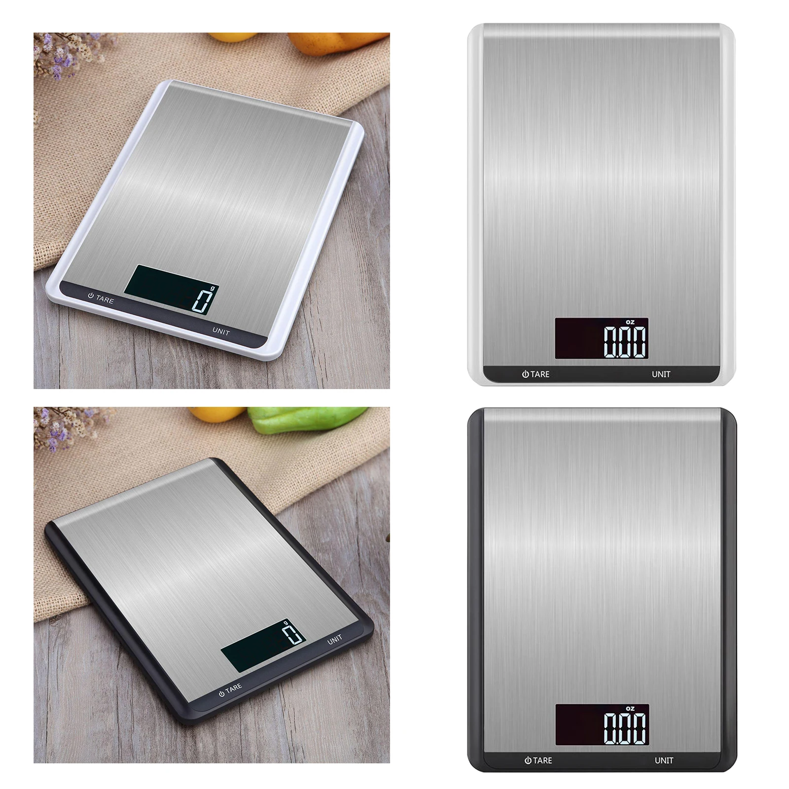 

Food Stainless Steel Kitchen Scale Weight Grams and oz for Cooking Baking