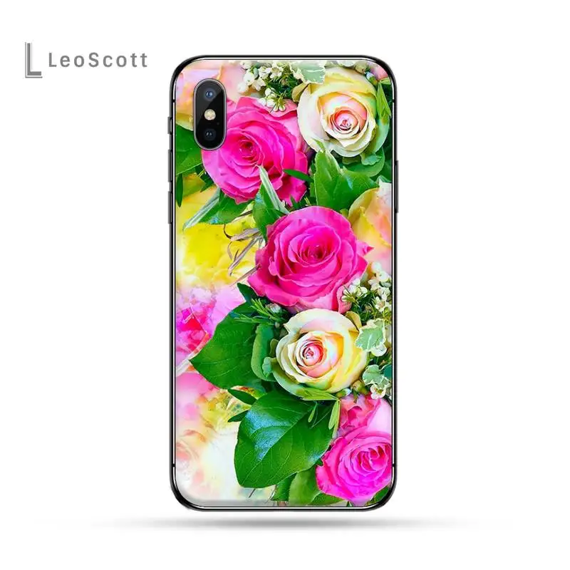 

Rose flower Newly Arrived Pretty funda coque cover Phone Case for iPhone 11 12 pro XS MAX 8 7 6 6S Plus X 5S SE 2020 XR