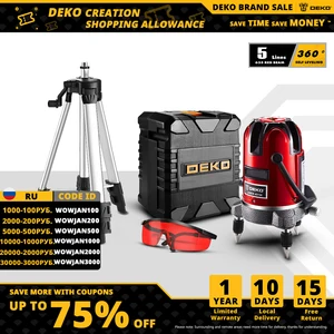 DEKO LL5 серия 360 градусов Поворотный 5 линий 6 точек самонивелирующийся Горизонтальный Вертикальный крест-линия лазерный уровень более высокая видимость