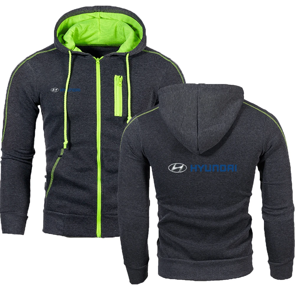 

2021 HYUNORI car logo Brand Hoodie Fleece Cardigan Hooded Coat Men's Hoodies Sweatshirts Pullover For Male Hoody Sweatshirt