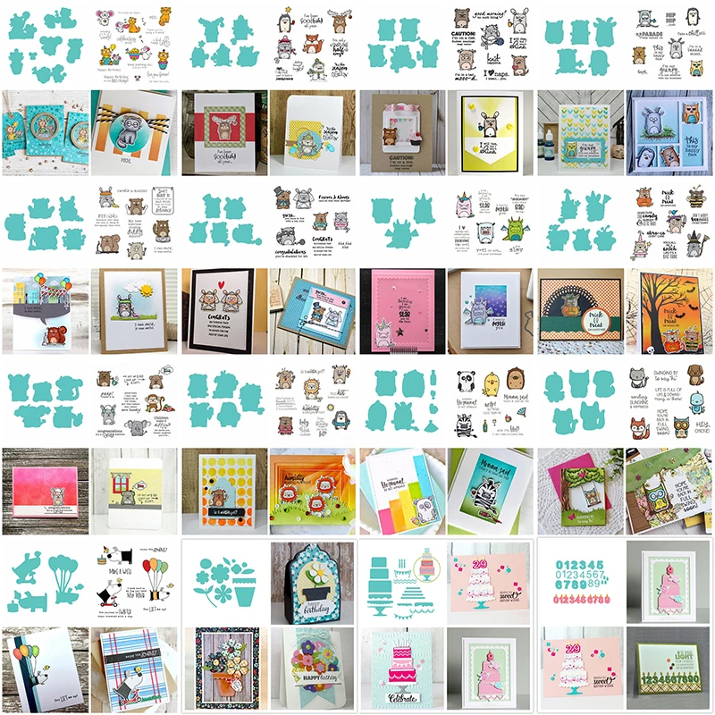 Металлические пресс-формы с прозрачными штампами набор милых животных Мышки