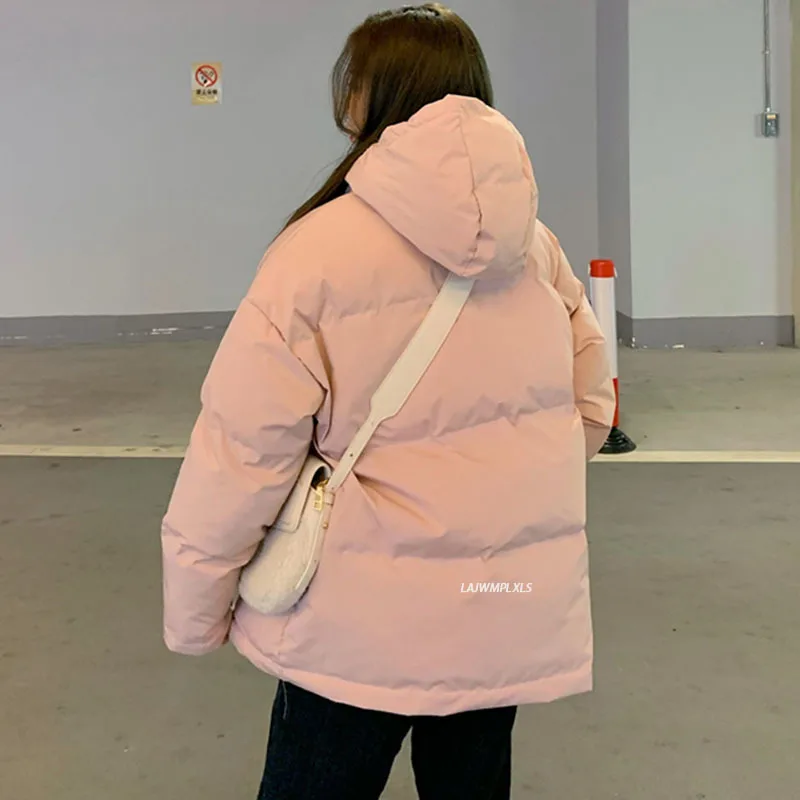 

2021 Winter Down cotton Jacket Women Hooded Coat Female Thick Cotton Padded Ladies Overcoat Plus Size Casual Loose Parka Mujer