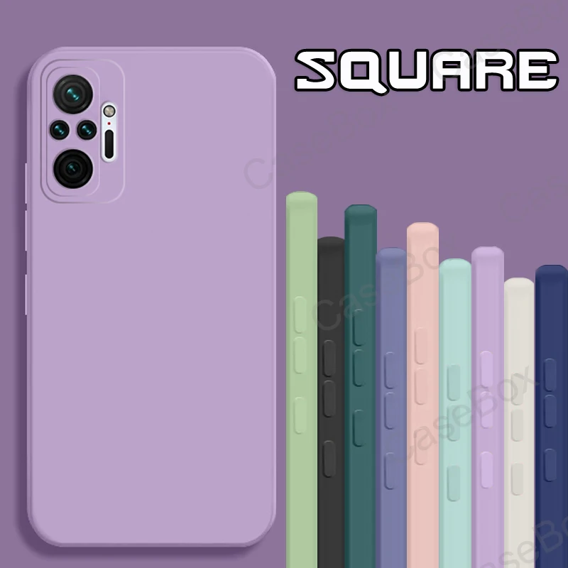 

Square Liquid Silicone Phone Case For Xiaomi Redmi note 10 9 8 Pro 9s 9T mi 10T 10 11 Pro Lite 10S Soft Thin Back Cover Funda