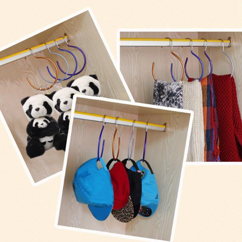 

Stainless Steel Hook Holder Tie Rack Colorful Space Saver Drying Rack Organizer Shoe Rack Closet Organizer Wardrobe Belt Hanger