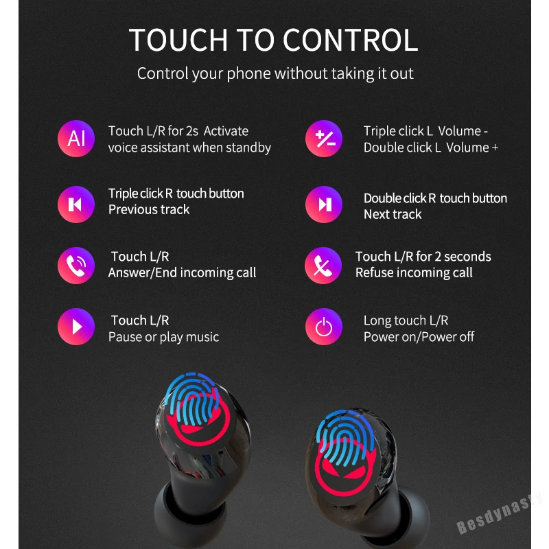 Новинка наушники-вкладыши Little Devil TWS 6D Беспроводные стереонаушники Bluetooth 5 0 стерео