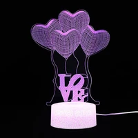 four love hearts 7 colors table lamp led night light for kids gift home decor novelty lighting romantic atmosphere decoration