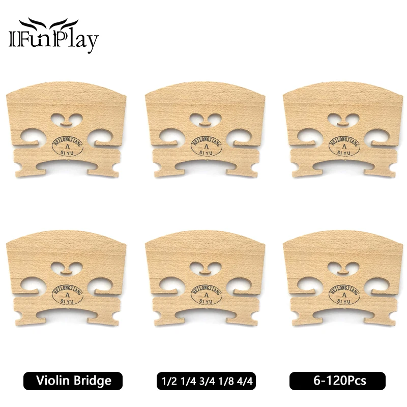 6 шт мостики для скрипки скрипка старый верхом из обожжённого Клёна с дерева 1/8 1/4