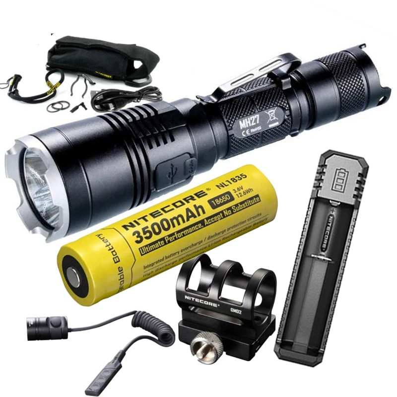 NITECORE MH27 RGB светильник для вспышки CREE XP-L HI V3 max 1000 lumen фонарь с подсветкой 462 метра
