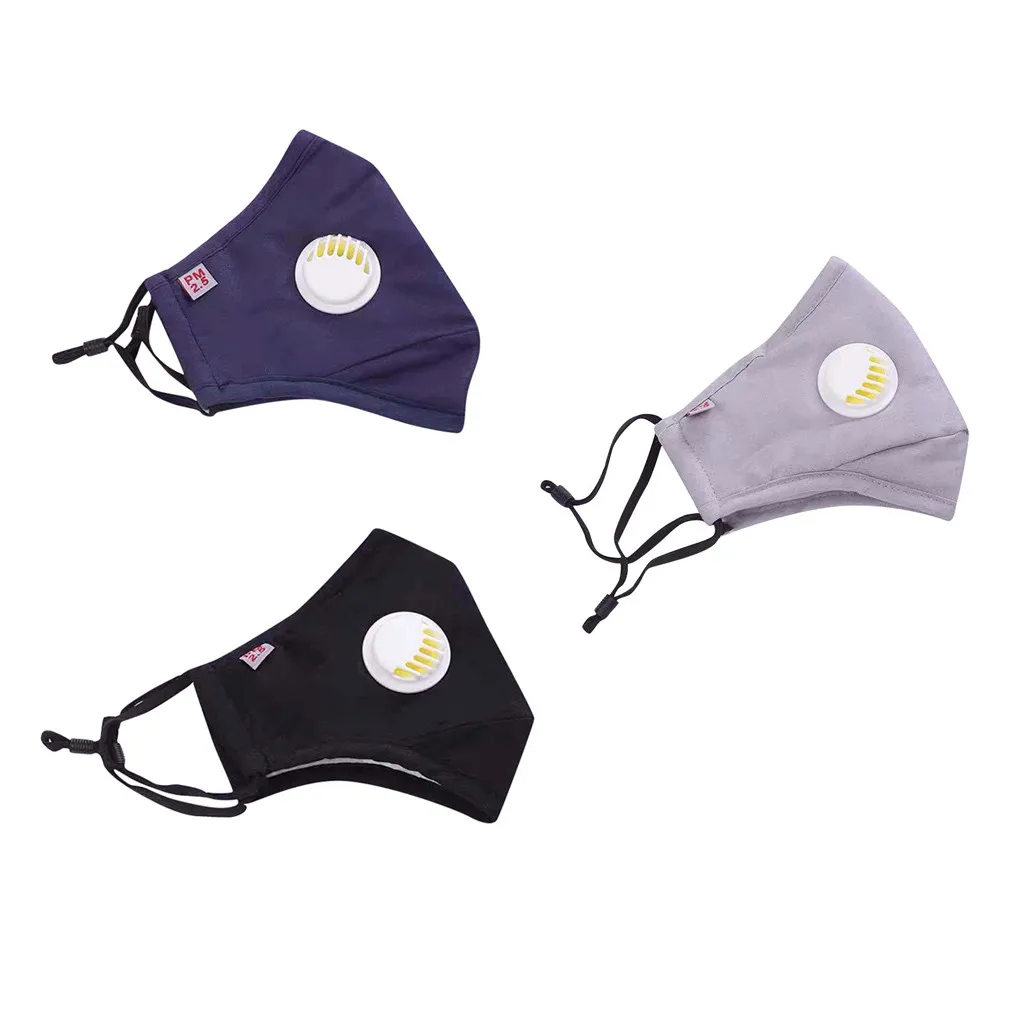 

3pcs Washable Reusable Mouth Face Mask Pm2.5 Dust Mouth Mask With 8pcs Activated Carbon Filter Mask Fabric Cotton Face Mask