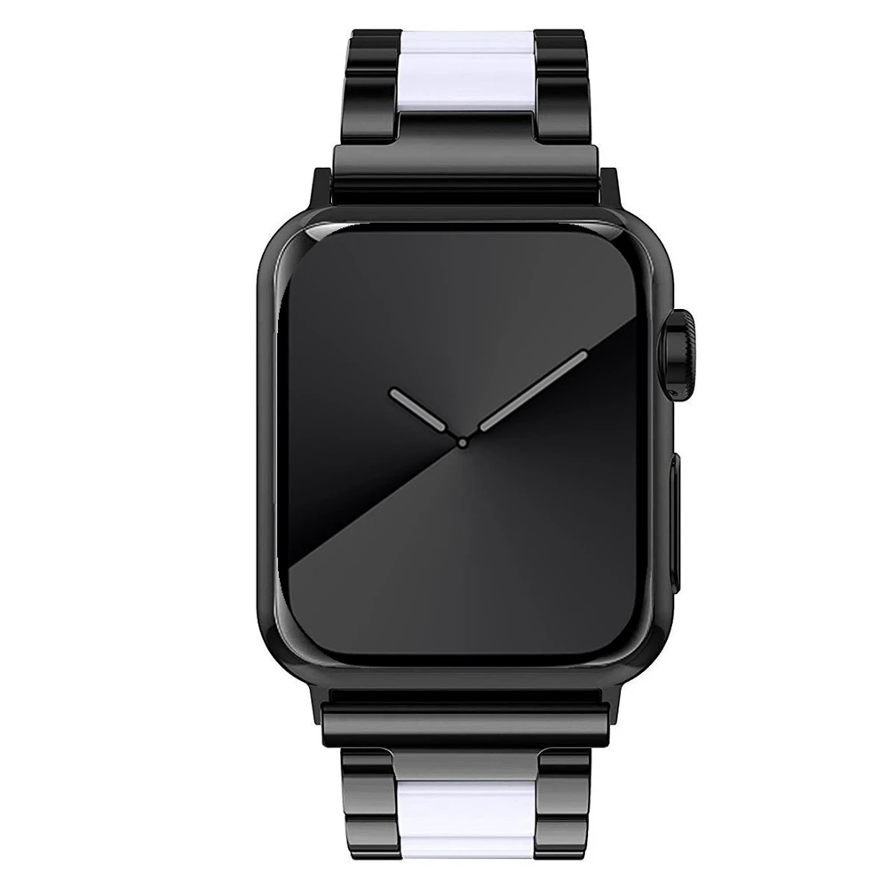 44 мм 40 pulseira для Apple Watch браслет из нержавеющей стали керамика Замена ссылка iwatch