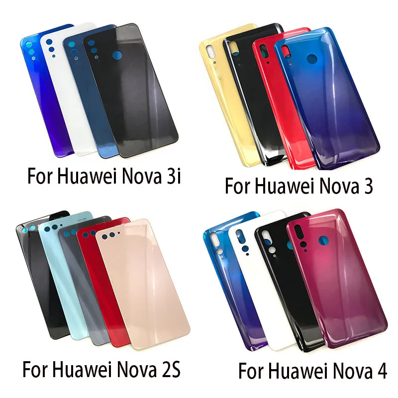 

Новинка для Huawei Nova 4 3 3i 2 2S задняя крышка батарейного отсека стекло задняя дверь сменный корпус наклейка на клейкой основе