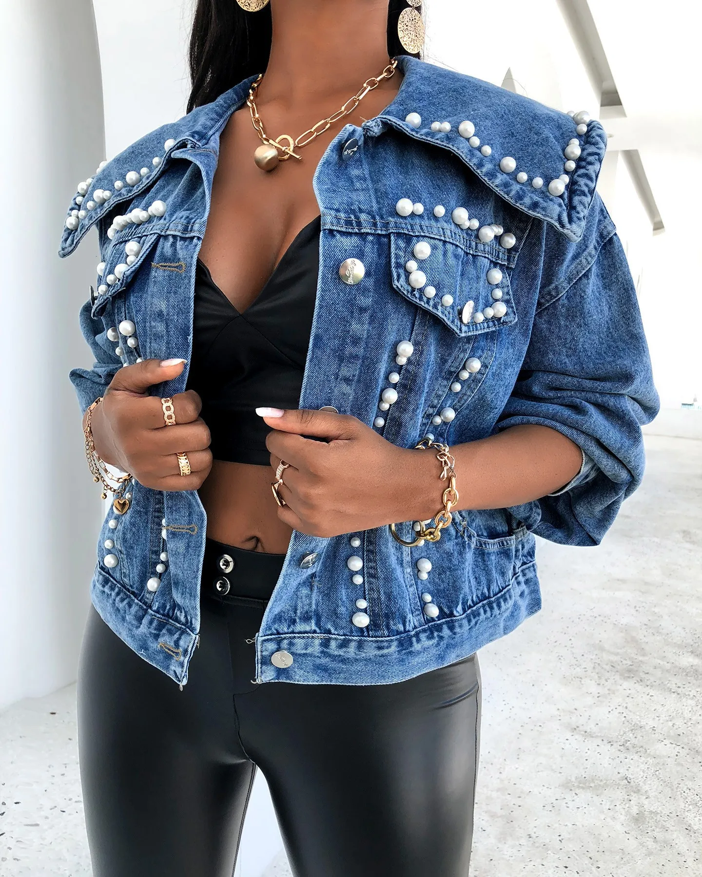 

Женская джинсовая куртка с вышивкой, свободная джинсовая куртка с длинным рукавом, в стиле бойфренд, весна-осень 2021