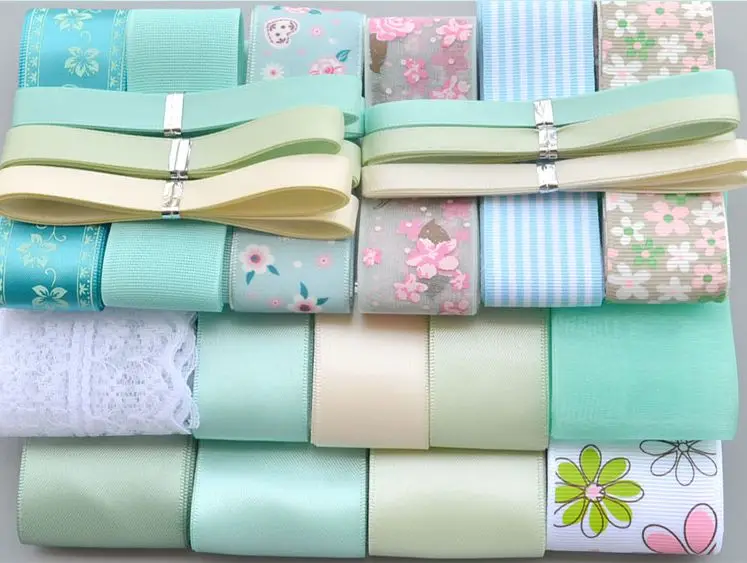2 Набор лент для смешивания Diy девочка ребенок цвет розовый синий аксессуары для волос материал аксессуары набор для Diy лента для банта на волосы - Цвет: 2
