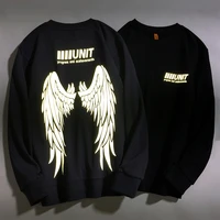 men sweatshirts 2021 new arrival spring and autumn street male pullover reflective wings loose korean style teenager boys h92
