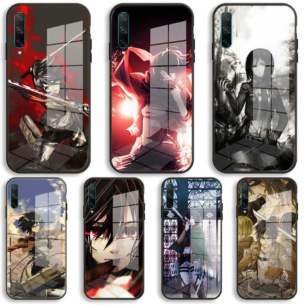 Nayida Attack on Titan Mikasa черная силиконовая фотография для Honor 50 30 20 10 Lite Pro 10i 20i 9a X9A 8a X8 8X X8A X7A стеклянная крышка