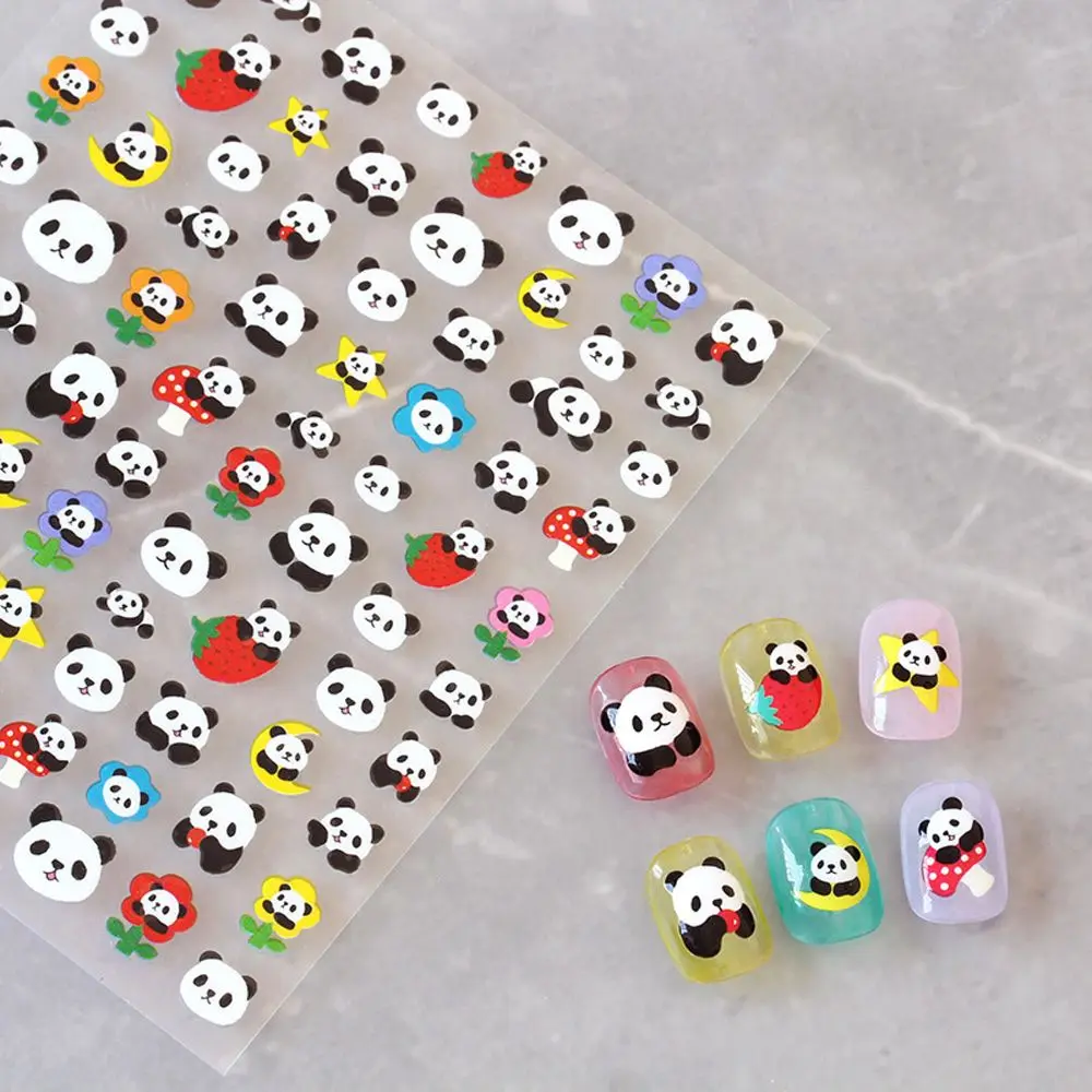 

Nail Sticker Adhesive Ins Cartoon Summer Painted Star Rabbit Bear Flower Panda Nail Decoration Applique