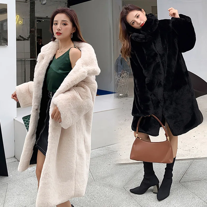 Fashion Winter Warm Fluffy Long Sleeve Fake Fur Coats Outerwear Women 2019 Plush Faux Fur Coat Teddy Jackets Overcoat Ladies