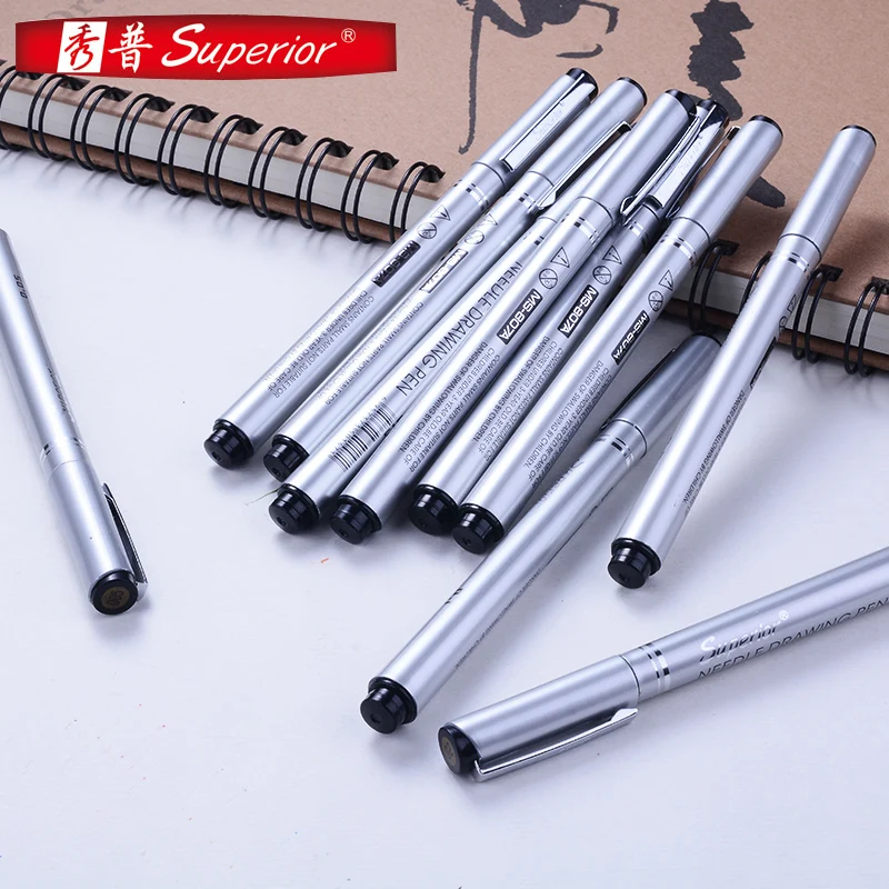 Улучшенные водонепроницаемые художественные маркеры 10 шт. черный цвет тонкий