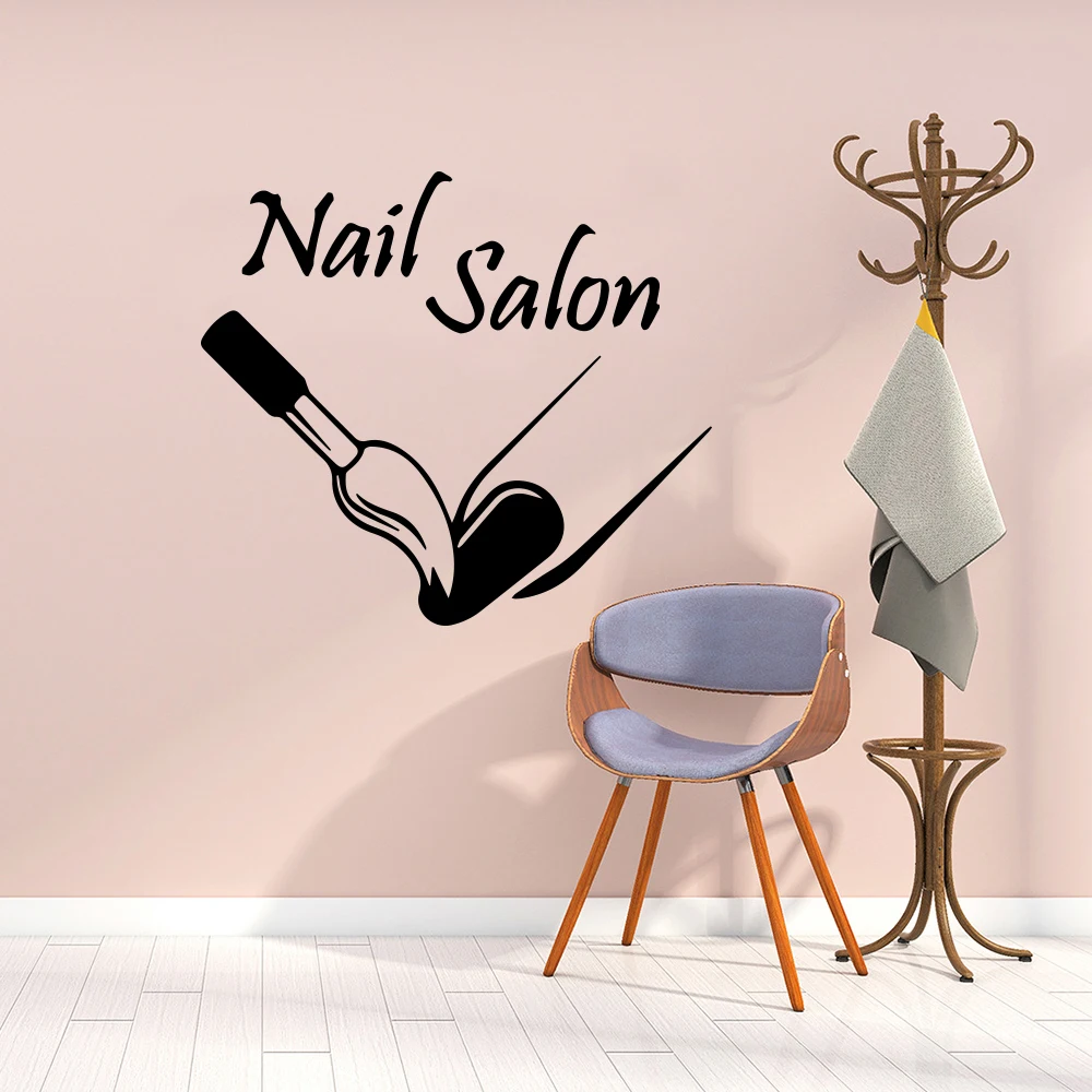 Новый дизайн ногтей Салон стикер на стену Маникюр виниловые наклейки декор для