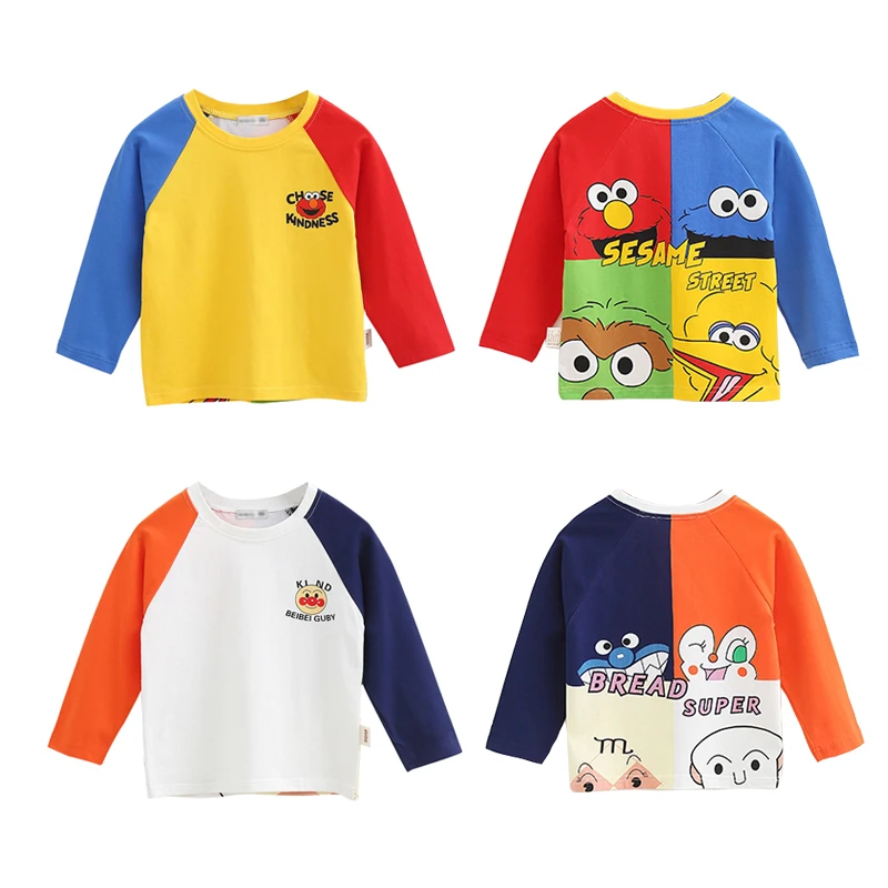 Детская Хлопковая футболка с длинным рукавом на возраст 12 месяцев 8 лет|Тройники|