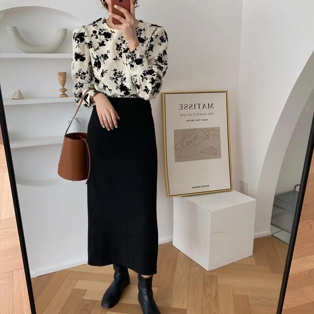 

Korea Style Vintage New Spring Summer Autumn Hot Selling Women's Fashion Casual Ladies Print Shirts