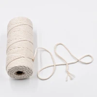 100m macrame rope twisted string cotton cord for handmade natural beige rope diy craft knitting christmas wedding deco gift