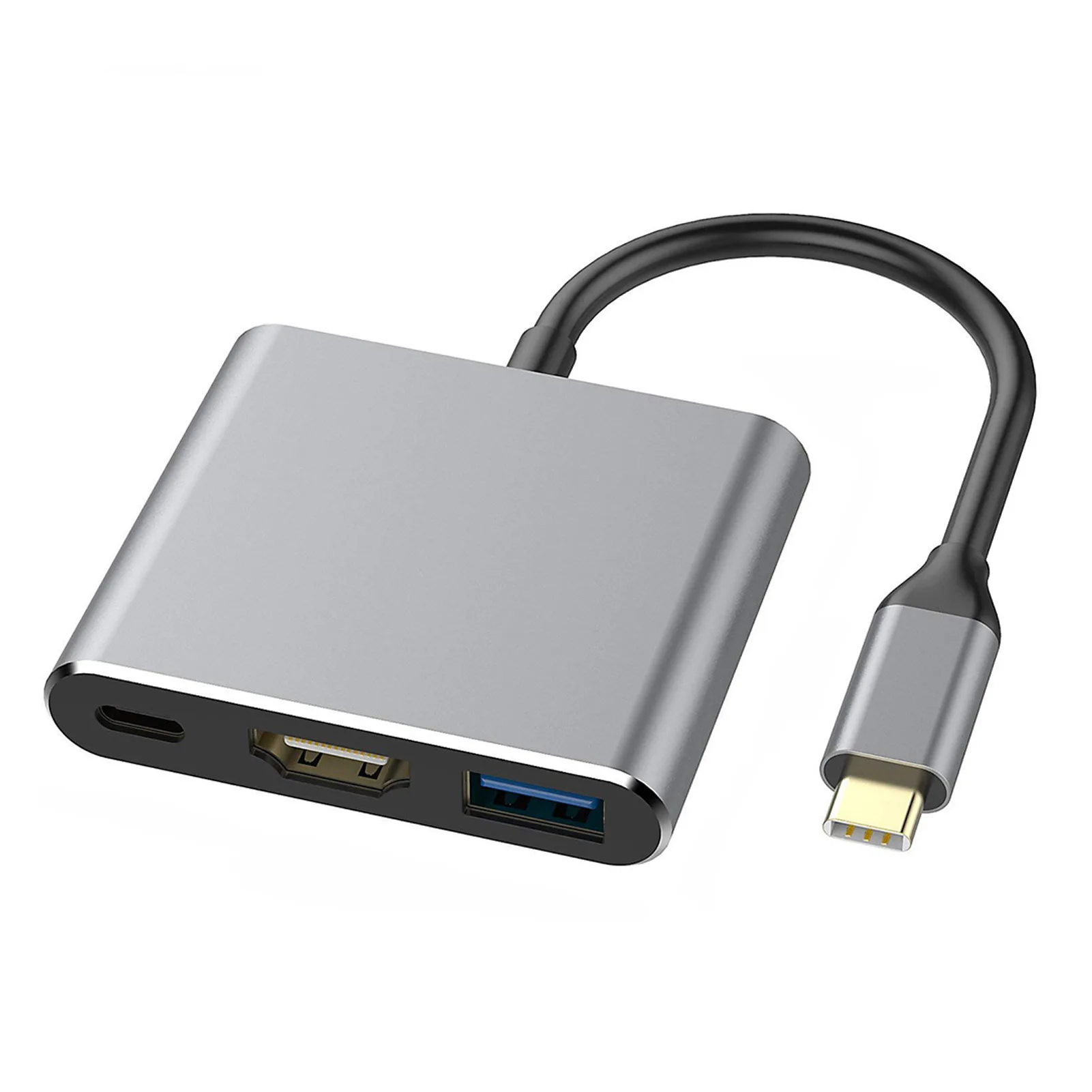 

3 в 1 Аксессуары Type-c совместимый многопортовый адаптер Plug And Play портативный концентратор Быстрая зарядка Телефон из алюминиевого сплава 4K