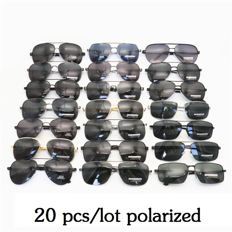 

Cubojue Wholesale Sunglasses Male Polarized Sun Glasses for Men 20 Pcs/lot Aviation Rectangle Mix 100 Models